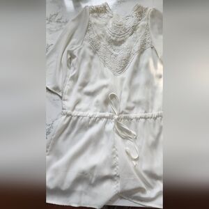 Elegant White Lace-Trimmed Romper